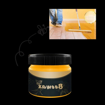 Belro wood furniture and floor polish bottle in a home setting, showcasing its use for enhancing furniture and flooring.