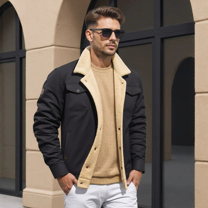Belro vintage men's bomber jacket with classic design, featuring a zip front, ribbed cuffs, and a stylish collar.