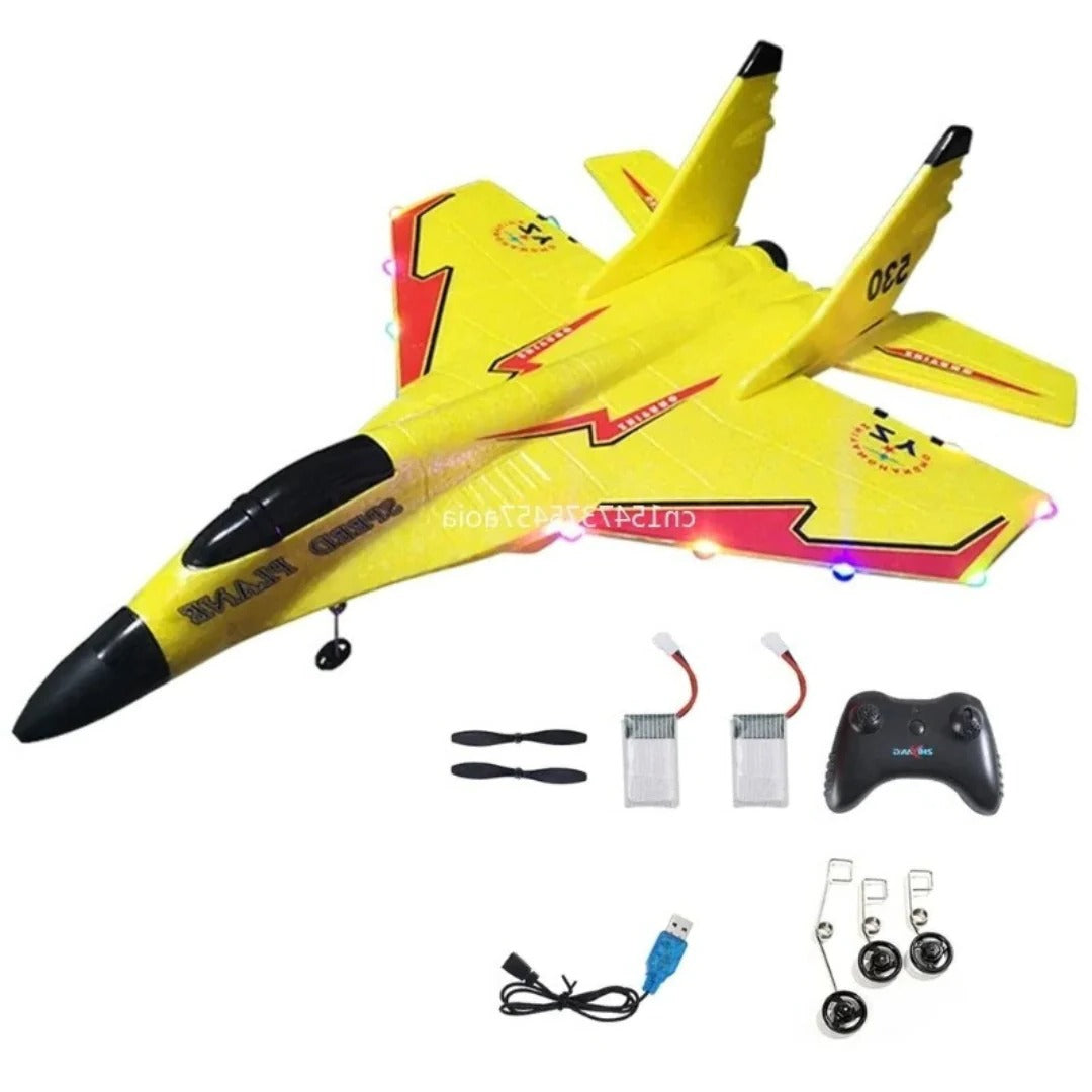 Belro shatter-resistant remote control airplane toy with colorful wings and sturdy design, suitable for outdoor play.