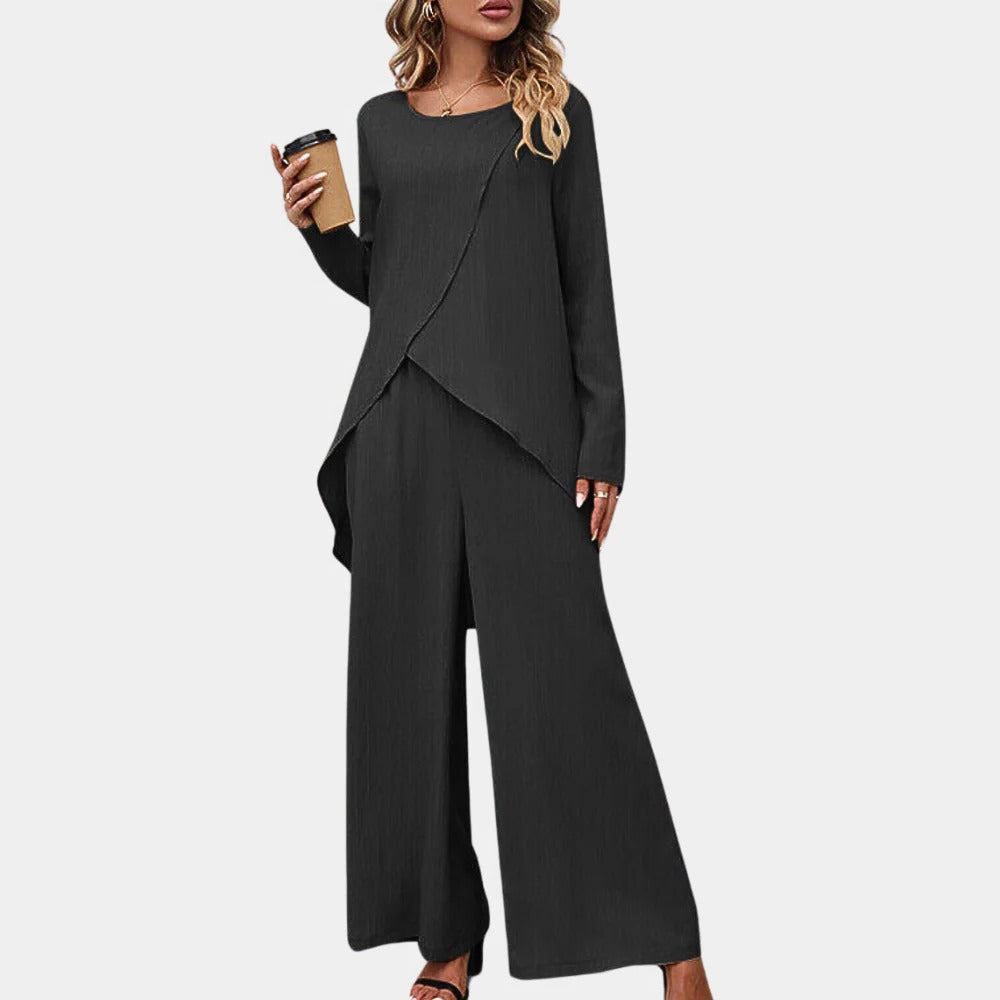 Belro elegant ladies fashion set featuring stylish pants with a sleek, modern design for sophisticated women's clothing.