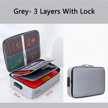 Belro multi-layer document organizer bag with zipper for cards, files, and travel storage, designed for secure organization.