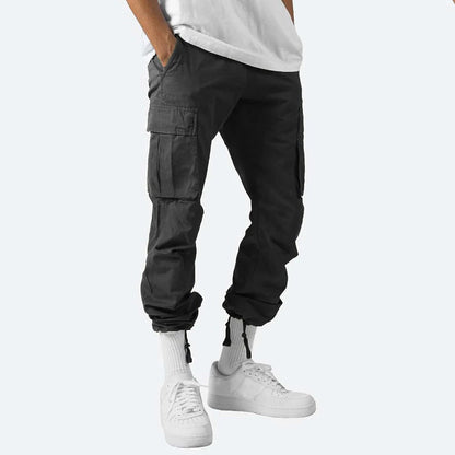 Belro men's cargo pants with multiple pockets, relaxed fit, and durable fabric, shown in a neutral color.