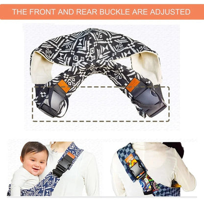 Adjustable Belro baby sling carrier in soft fabric, designed for comfortable outdoor carrying of infants and toddlers.
