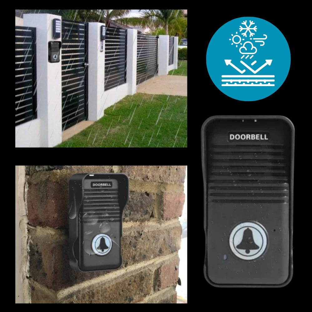 Belro Advance Communication Intercom Doorbell showing a sleek electronic device with buttons and indicator lights.