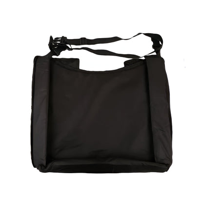 Belro Snack & Play Travel Seat attached to a luggage suitcase, portable and compact for convenient travel and on-the-go entertainment.