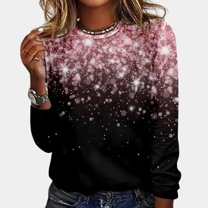 Belro fashionable women's shirt featuring a stylish design, long sleeves, and a comfortable fit, displayed on a hanger.