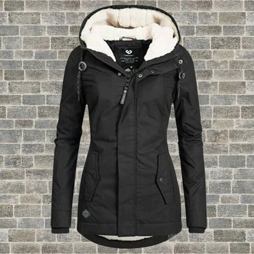Belro pleated cotton coat with hood, stylish jacket featuring a classic design and comfortable fit, perfect for casual wear.