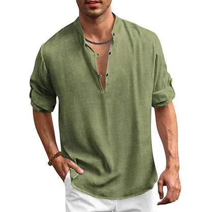 Men's stylish Belro shirt with a classic collar and button-front, shown in a casual fit on a neutral background.