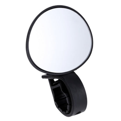 Belro bicycle handlebar mirror attached to a bike handlebar, providing a clear rear view for safe cycling.