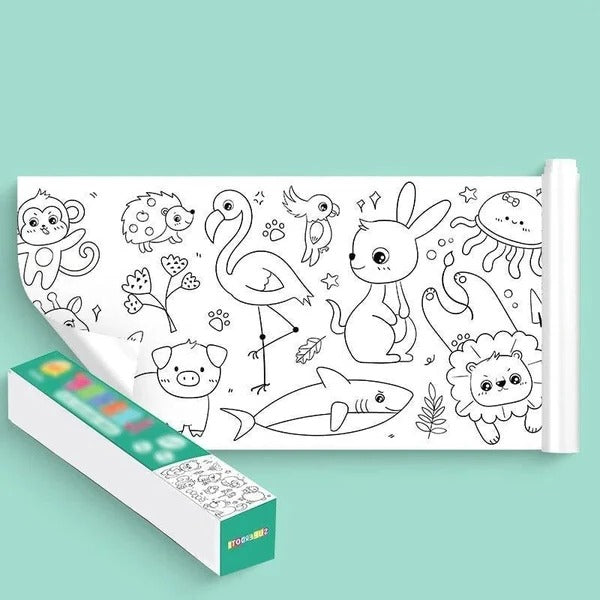 Children's Drawing Roll by Belro, colorful illustrated design, ideal for creative kids' art projects and classroom use.