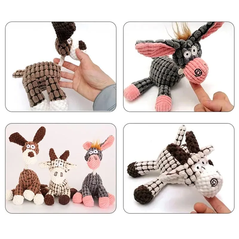Belro plush toy for aggressive chewers, durable dog toy suitable for tough chewing, soft fabric with embroidered details.