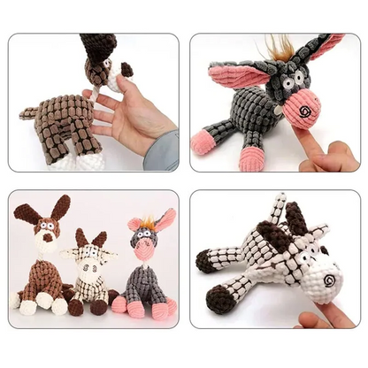 Belro plush toy for aggressive chewers, durable dog toy suitable for tough chewing, soft fabric with embroidered details.