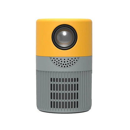 Belro portable mini movie projector displaying a bright image on a wall, compact electronic device for home entertainment.