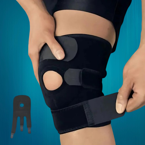 Belro knee support with adjustable compression for pain relief, injury recovery, arthritis, and sports stability.