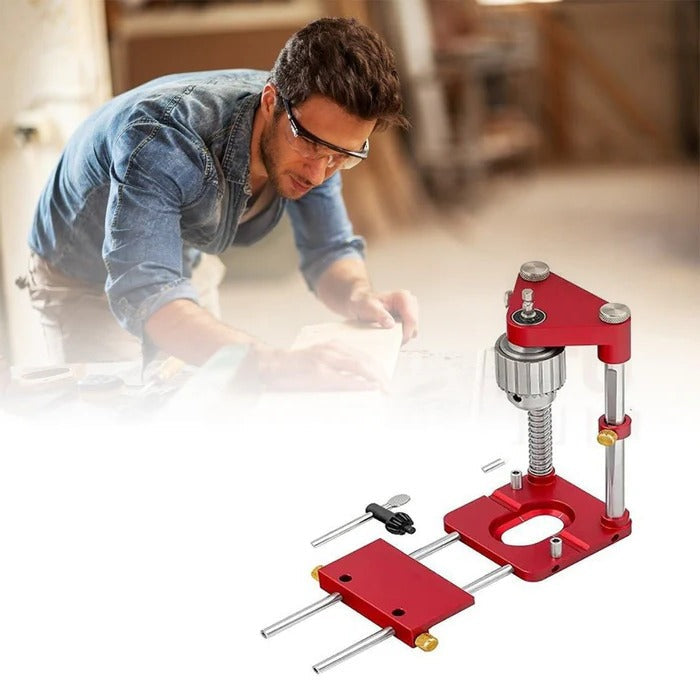 Belro Freely Adjustable Drilling Locator woodworking template guide tool with adjustable arms for precise hole placement on wood.