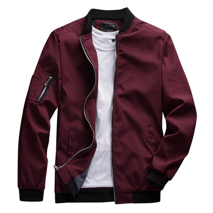 Belro men's short summer jacket, lightweight and stylish, shown in a casual outdoor setting with a zipper front and modern design.