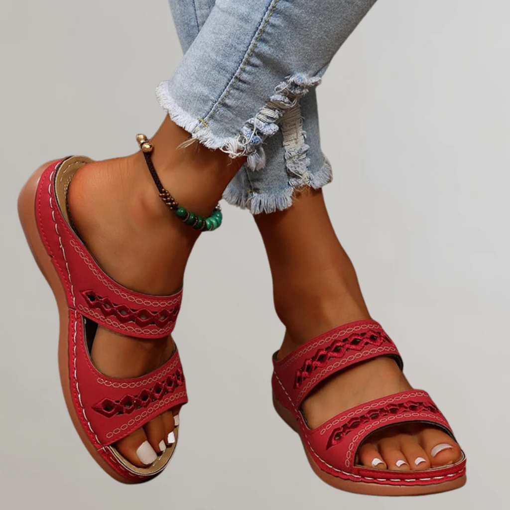 Belro orthopaedic women's summer sandals with cushioned soles and adjustable straps, designed for comfort and support.