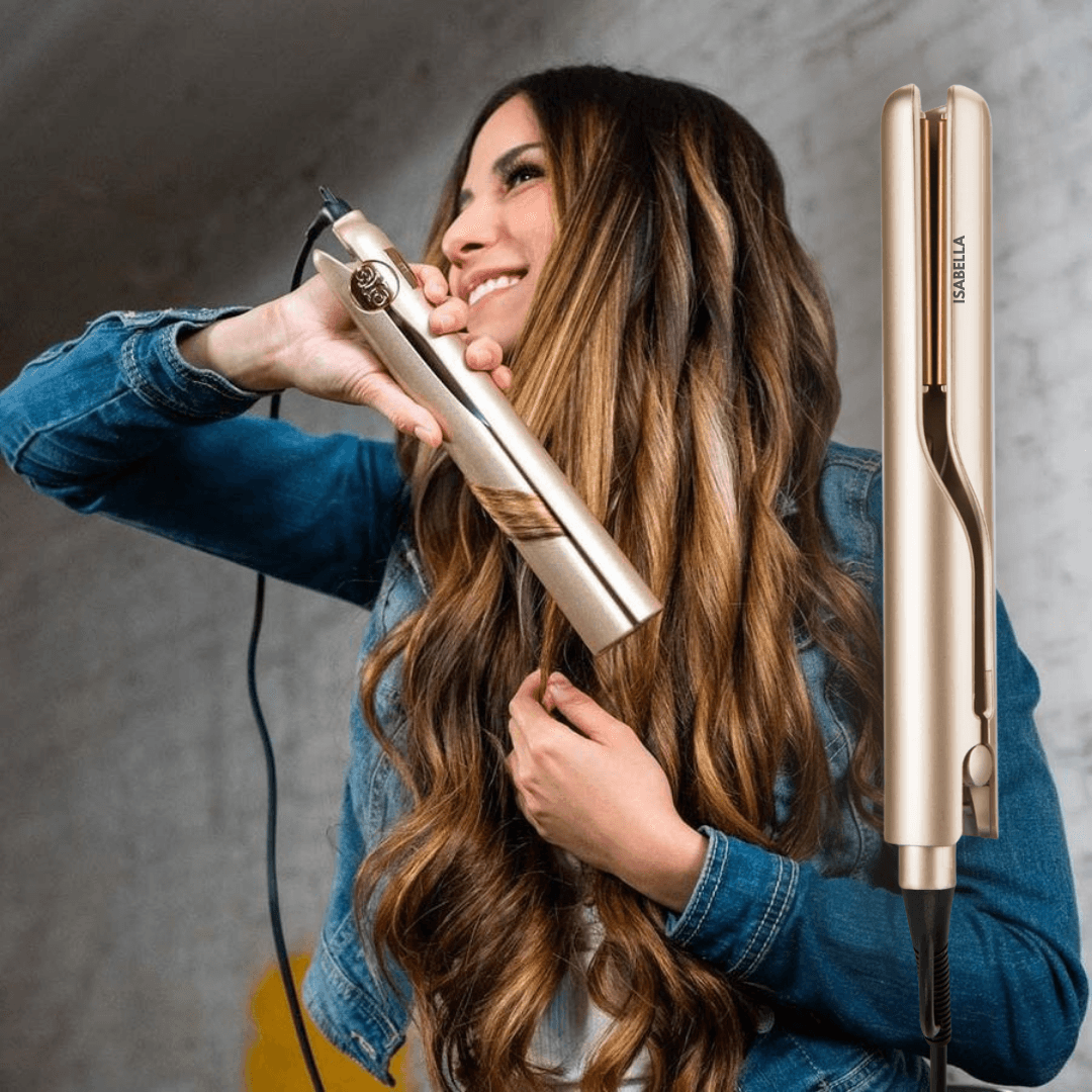 Belro 2-in-1 hairstyler for hair curling and straightening, featuring sleek design and multiple heat settings for versatile hair styling