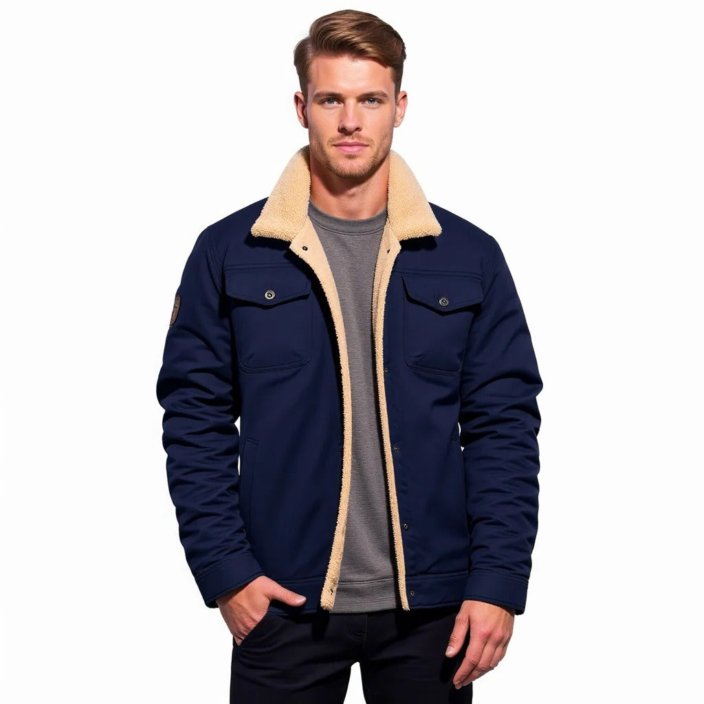 Belro vintage men's bomber jacket with classic design, zip front, ribbed cuffs, and collar, styled for casual wear.