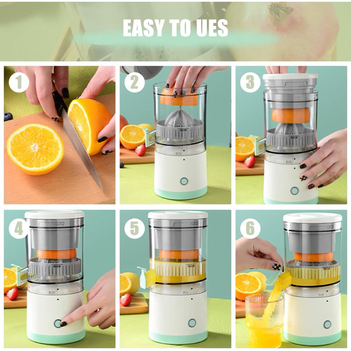 Belro portable USB charging juicer with sleek design, suitable for on-the-go fresh juice blending in the kitchen or outdoors.