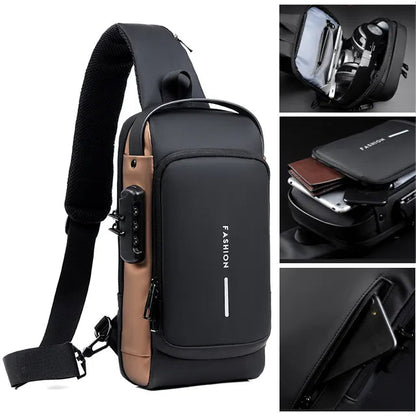 Belro anti-theft crossbody backpack with secure zippers and sleek design, ideal for travel and everyday use.