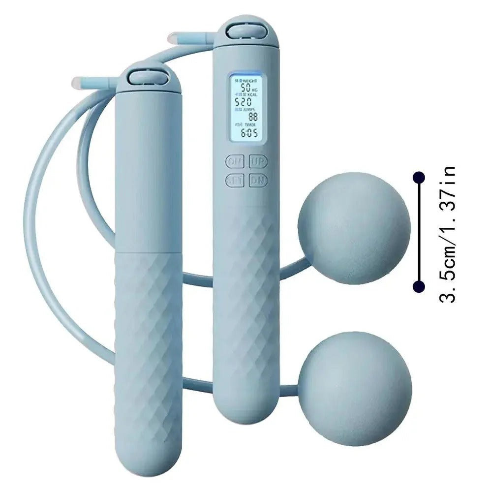 Belro weighted cordless jump rope with counter for men, featuring a sleek design and built-in digital counter for fitness workouts.