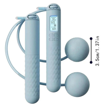 Belro weighted cordless jump rope with counter for men, featuring a sleek design and built-in digital counter for fitness workouts.