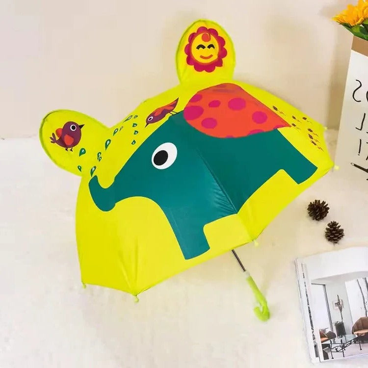 Colorful Rainbow Fun Kids Umbrella by Belro with vibrant rainbow pattern and sturdy handle, ideal for children’s rainy days.