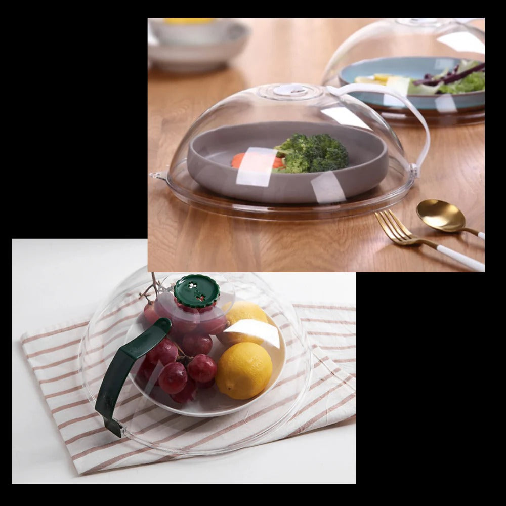 Belro anti-splash microwave protective cover on a kitchen countertop, designed to keep microwave interiors clean.