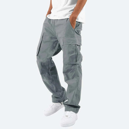 Belro men's cargo pants with multiple pockets, casual fit, and durable fabric, shown in a neutral color.
