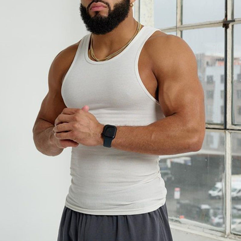 Belro Ultimate Men's Sleeveless Tee in black, casual sleeveless shirt, perfect for summer or athletic wear.