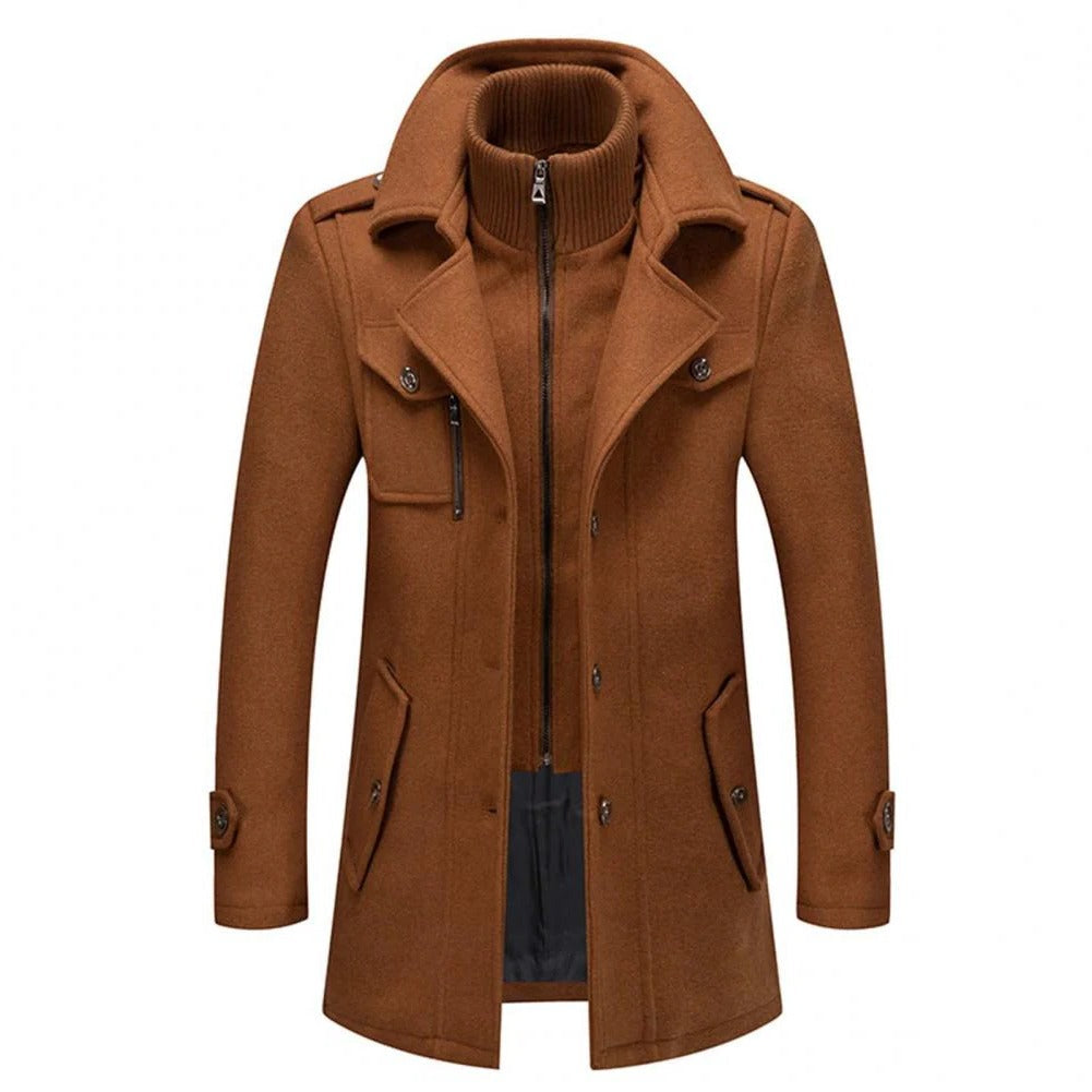 Men's Belro two-piece winter coat with hood, featuring quilted design and front pockets, suitable for cold weather.