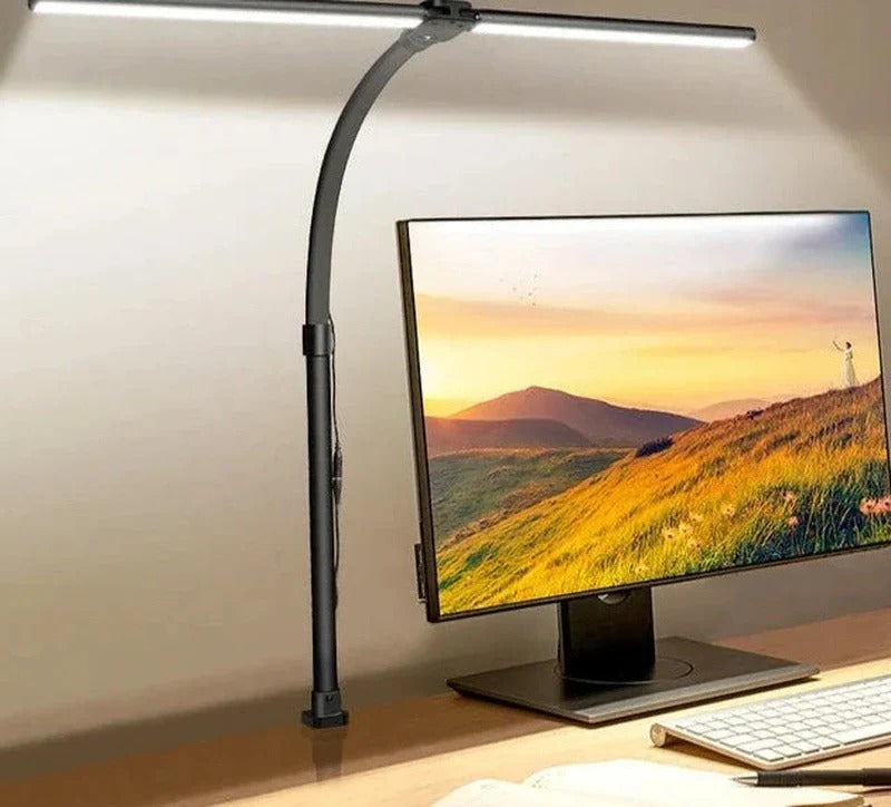 Belro DeskLight electric desk lamp with adjustable arm and bright LED lighting for workspace illumination.