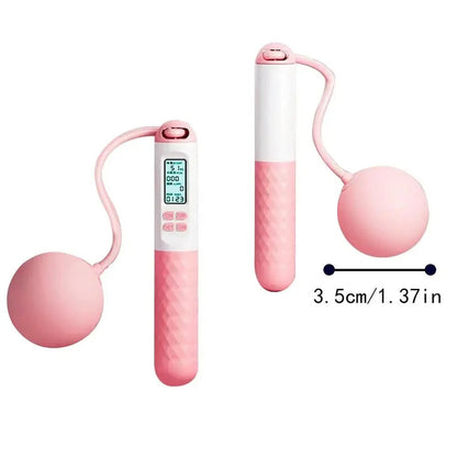 Belro weighted cordless jump rope with counter for men, featuring a durable design and integrated digital timer in a fitness setting.
