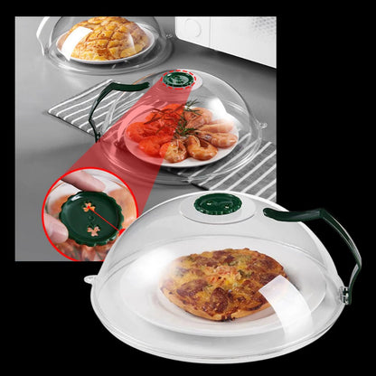 Belro anti-splash microwave protective cover in clear plastic with vent holes, designed to prevent splatters during cooking.