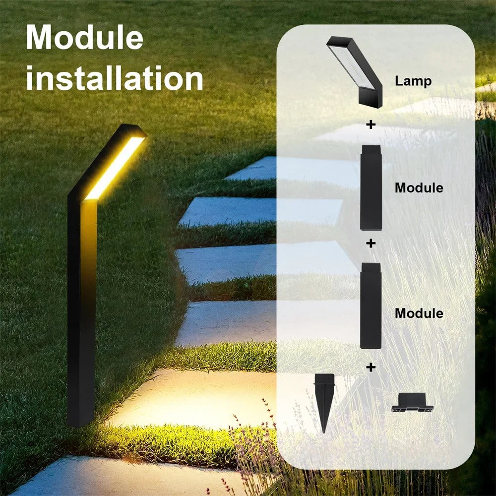 Belro solar pathway lights illuminating a garden walkway with warm LED lights in an outdoor home and garden setting.
