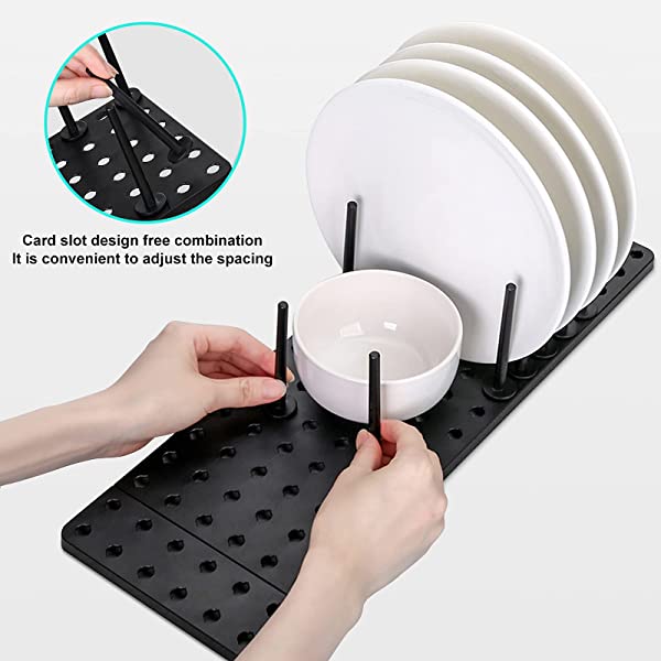 Belro Easy Adjustable Drain Rack for kitchen, featuring foldable design and stainless steel construction for drying dishes.