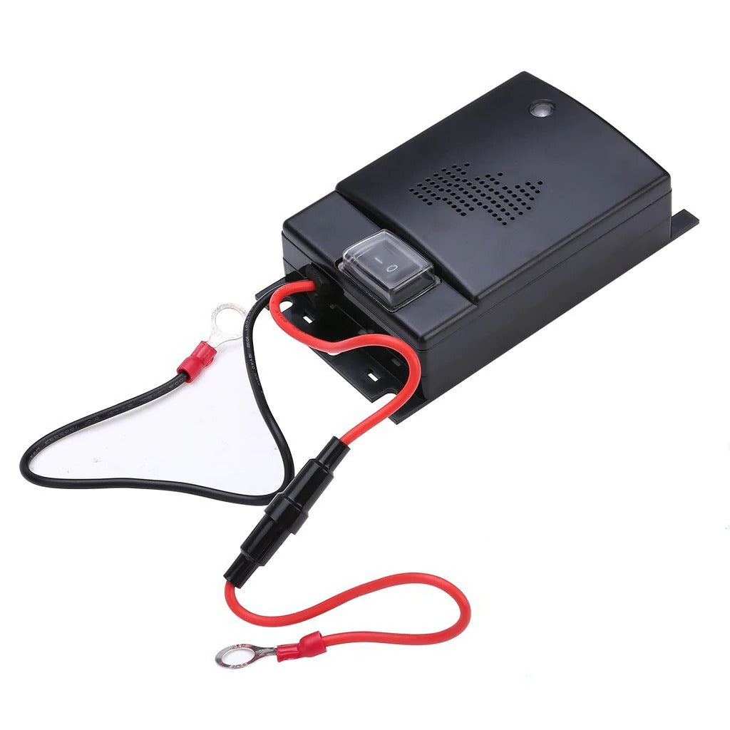 Belro Vehicle Mice Repeller used outdoors for pest control, showing the device designed to repel mice from vehicles and outdoor spaces.
