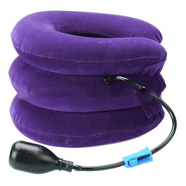 Belro three-layer cervical neck traction inflatable pillow with adjustable suspenders for neck support and relief.
