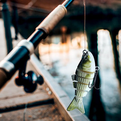 Belro swimming lure for outdoor fishing, showcasing its realistic design and vibrant colors used to attract fish in water.