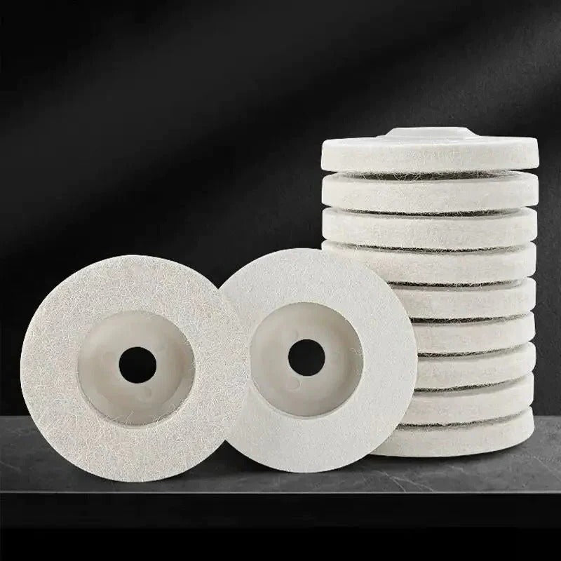 Belro polishing pad for tools and hardware, showing a close-up of the soft, circular polishing surface on a gray backing.