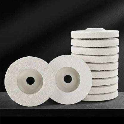 Belro polishing pad for tools and hardware, showing a close-up of the soft, circular polishing surface on a gray backing.