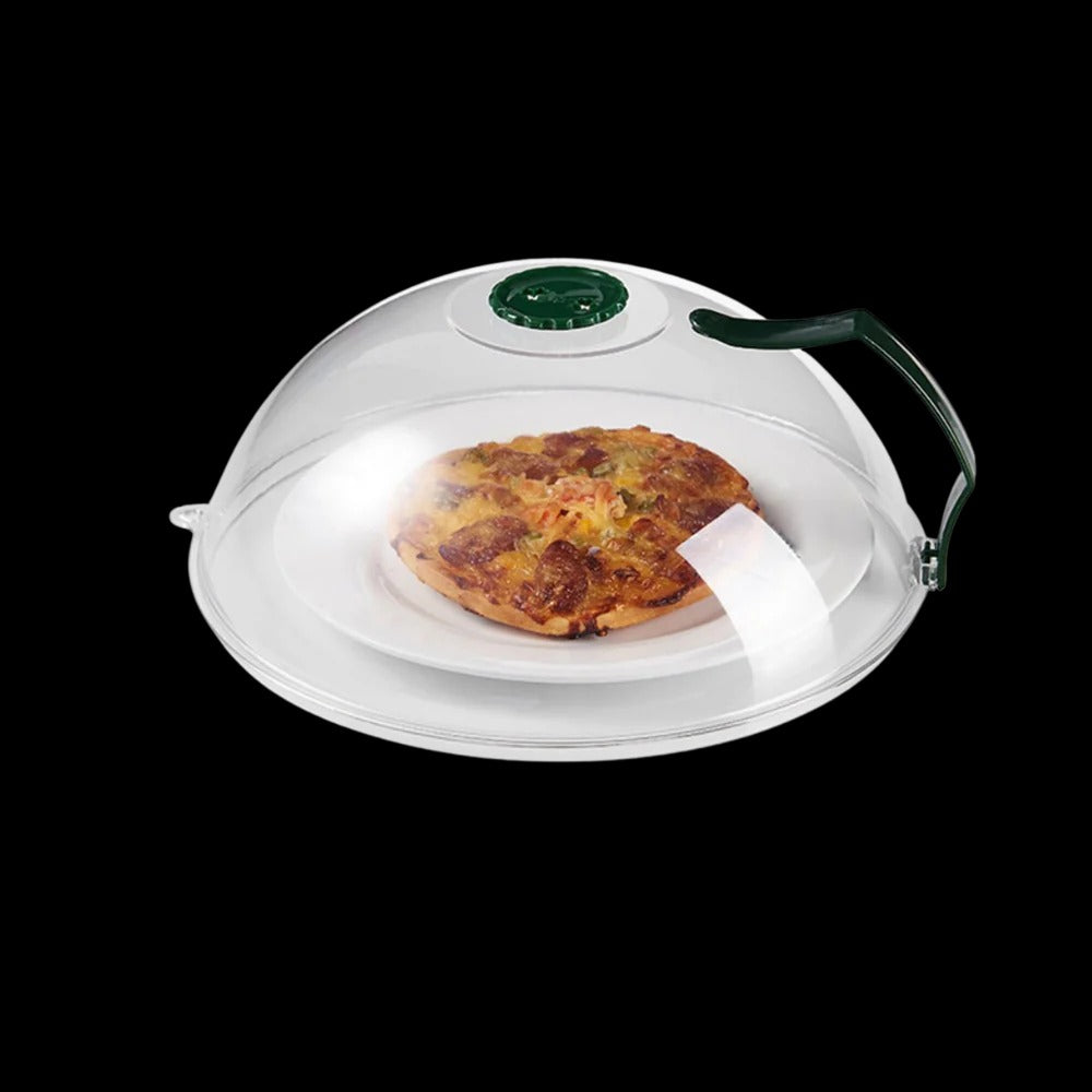 Belro anti-splash microwave protective cover on a kitchen countertop, designed to prevent splatters during microwave use.