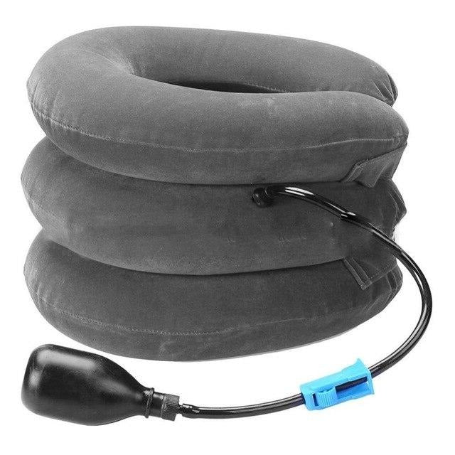 Belro three-layer cervical neck traction inflatable pillow with adjustable suspenders, designed for neck support and relief.