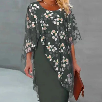 Belro elegant floral dress for women, showcasing a stylish dress with vibrant floral patterns and a flattering fit.