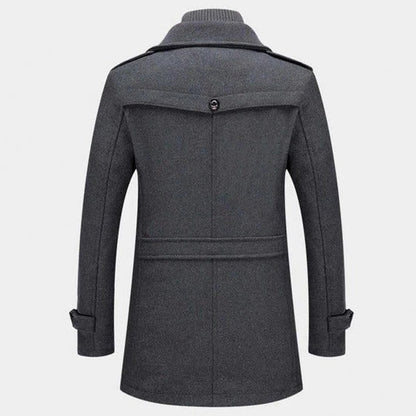 Men's Belro two-piece winter coat with hood and zip-up design, showing insulated jacket and matching pants for cold weather.