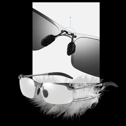 Belro photochromic UV sunglasses for men with tinted, adjustable lenses designed for outdoor protection and style.