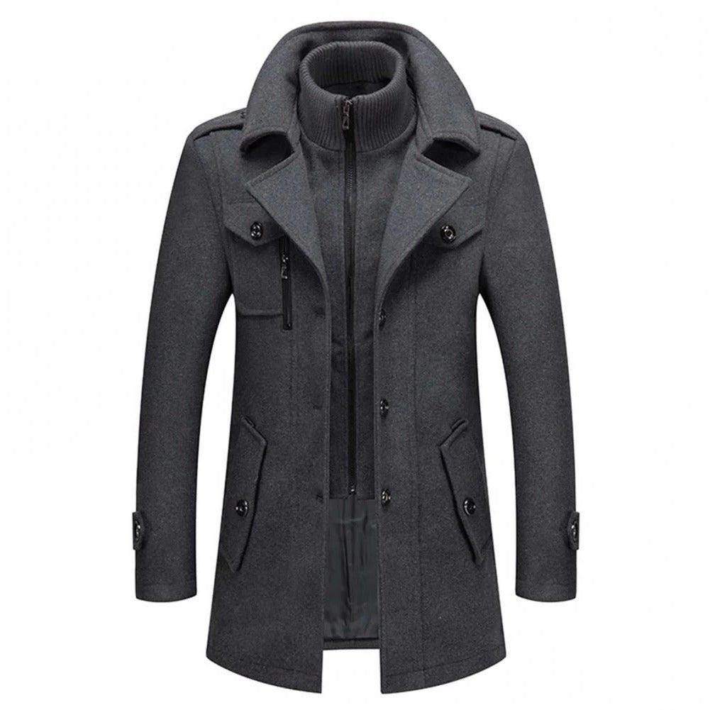 Men's Belro two-piece winter coat with hood, insulated jacket and matching pants, suitable for cold weather outdoor wear.