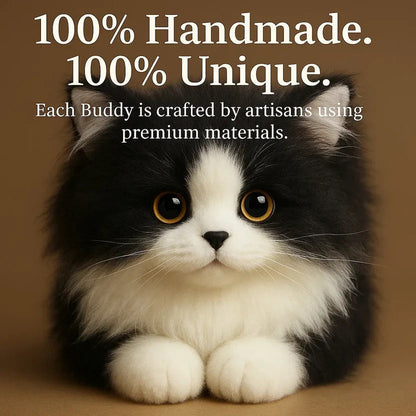Belro black and white plush cat toy, lifelike pet supplies for cats, soft and realistic-looking feline plaything