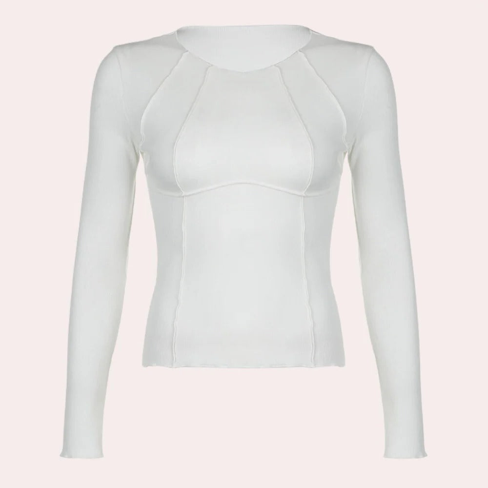 Belro women's simple long sleeve top, casual clothing shirt with a relaxed fit, light fabric, and classic design.